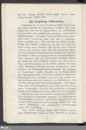 Die Umgebung Falkensteins