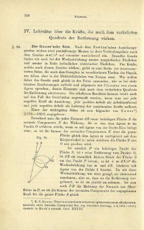 IV. Lehrsätze über die Kräfte, die nach dem verkehrten Quadrate der Entfernung wirken.