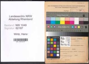 Entnazifizierung Hans Wirtz , geb. 01.04.1907 (Lehrer)