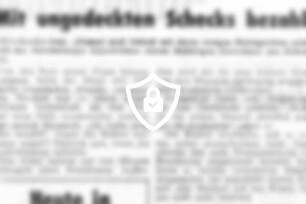 Mit ungedeckten Schecks bezahlt