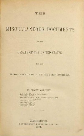 Senate documents. [418.] 1890/91, Vol. 3 = Congress 51, Sess. 2