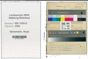 Entnazifizierung Aloys Gersemann , geb. 01.11.1913 (Lehrer)