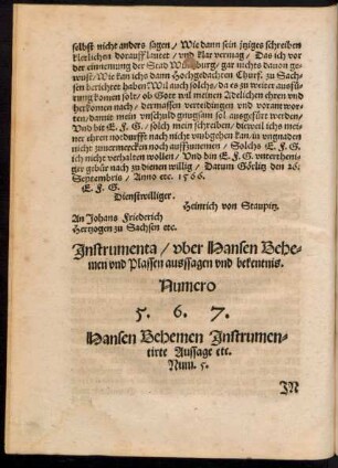 Hansen Behemen Instrumentirte Aussage etc. Num. 5