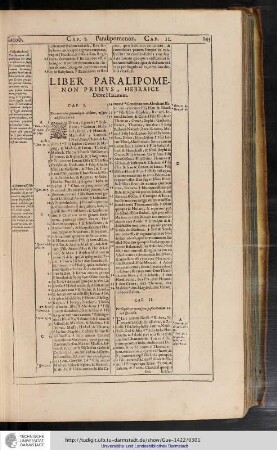 Liber Paralipomenon Primus, Hebraice
