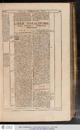 Liber Paralipomenon Primus, Hebraice