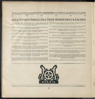 Selbstverständliches über Werbedrucksachen