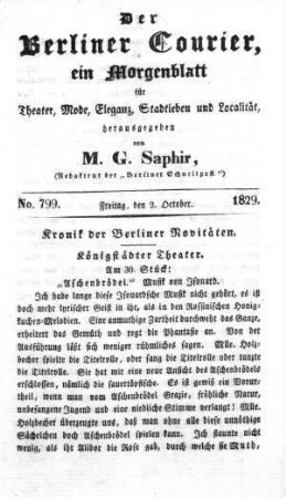 No. 799, Freitag, den 2. October 1829