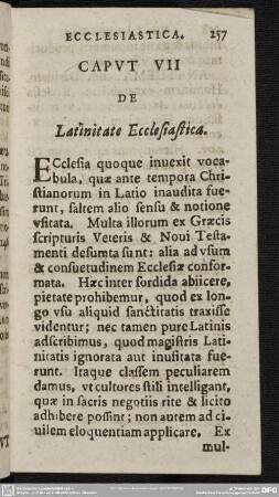 Caput VII. De Latinitate Ecclesiastica