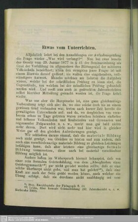 Etwas vom Unterrichten