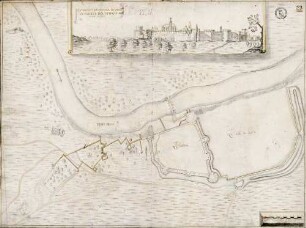 Asspect du chateau de Segetin du costéede l' attaque avec le plan du mesme