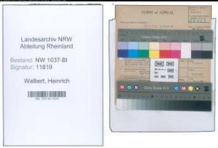 Entnazifizierung Heinrich Walbert , geb. 11.12.1907 (Stadtinspektor)