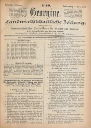 Sechzigster Jahrgang. No. 10. Insterburg, 3. März 1892.