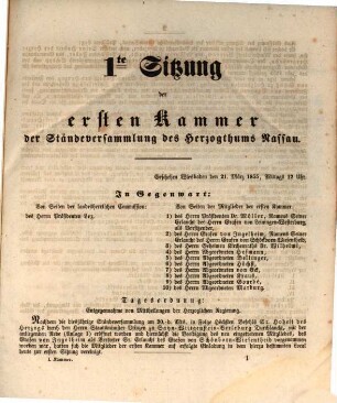 Verhandlungen der Ständeversammlung des Herzogthums Nassau. 1855