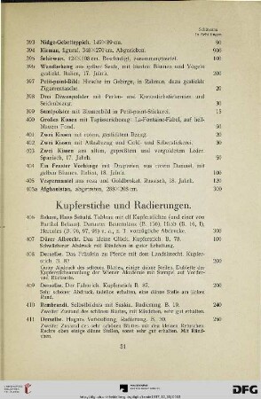 Kupferstiche und Radierungen (Nr. 406-439)