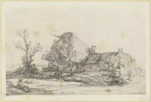Rembrandts Landschaft mit dem Zeichner, seitenverkehrt