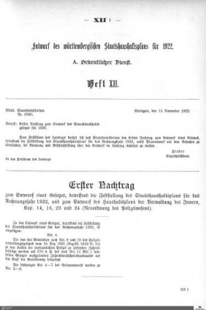 Staatshaushaltsplan 1922, Heft 12