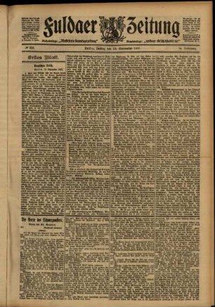 Erste Ausgabe vom Freitag, den 13. September 1907.