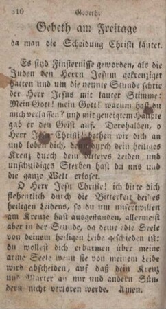 Gebeth am Freitage