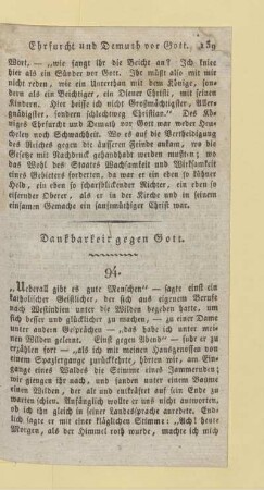 Dankbarkeit gegen Gott