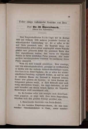 Ueber einige vulkanische Gesteine von Java
