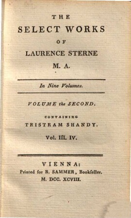 The life and opinions of Tristram Shandy, gentleman, 3/4