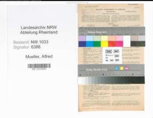 Entnazifizierung Alfred Mueller , geb. 12.05.1918 (Polizeibeamter)