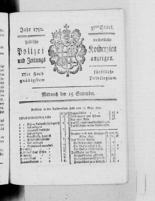 37tes Stück., Ausgabe vom 15. September 1790