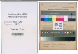 Entnazifizierung Otto Steinert , geb. 24.06.1908 (Prokurist)