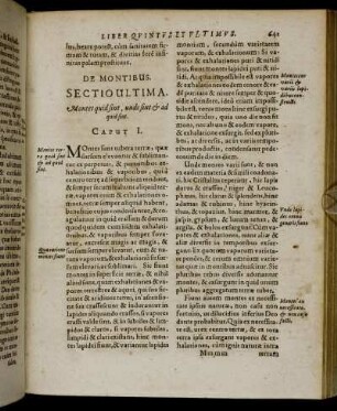 De Montibus. Sectio Ultima.