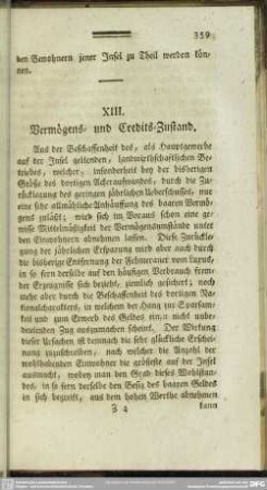 XIII. Vermögens- und Credits-Zustand