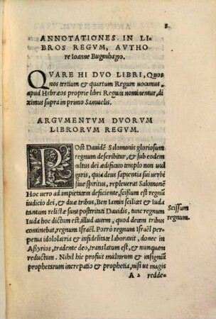 In Regvm Dvos Vltimos Libros, Annotationes Ioannis Bugenhagij Pomerani : post Samuelem iam primu[m] emissae ; Adiecto indice