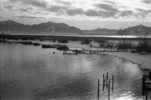 Seebruck am Chiemsee: Alz, Hintergrund Chiemsee, tiefer gehalten