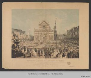 Piazza di Santa Croce während der Enthüllung des Dante-Denkmals 1865