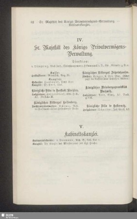 V. Kabinettskanzlei