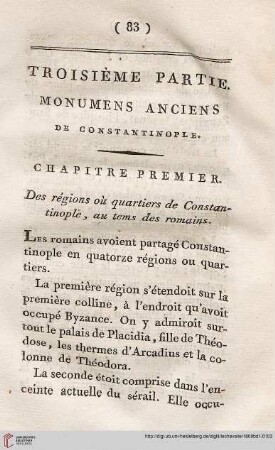 Troisième partie: Monumens anciens du Constantinople