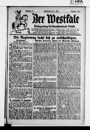 Der Westfale. 1920-1920