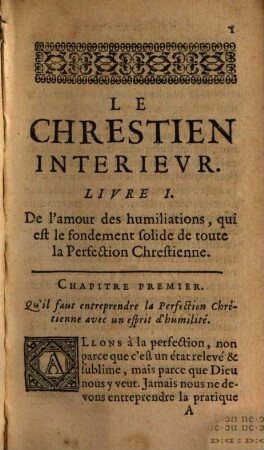 Le chrestien interieur