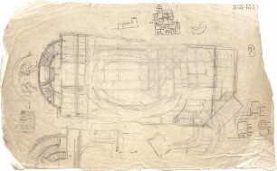 Hildebrand, Adolf von; Stuttgart; Theaterbau - Grundriss, Teilgrundrisse, Details
