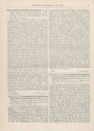 79-80 [Rezension] Ischer, Gfr., Die evangelisch-reformirte Geistlichkeit des Kantons Bern und die Parteiungen ihrer Kirche