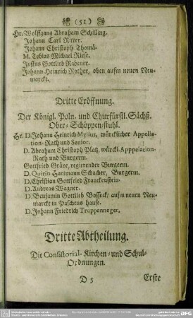 Dritte Abtheilung. Die Consistorial-Kirchen- und Schulordnungen