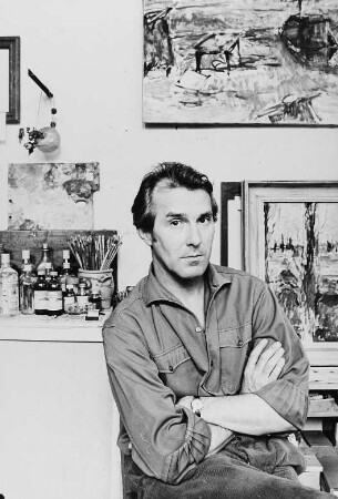 Der Maler Manfred Böttcher in seinem Atelier