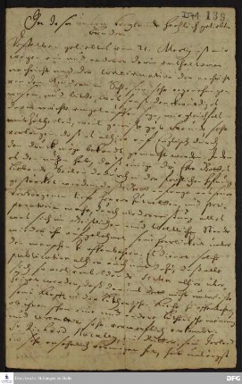 Brief von Heinrich Wilhelm Ludolf an August Hermann Francke.