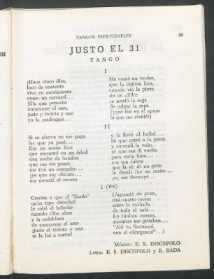 Justo el 31 : Tango