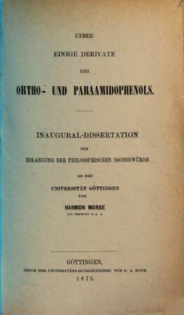 Über einige Derivate des Ortho- und Paraamidophenols