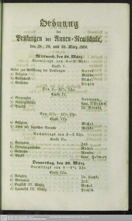 Ordnung der Prüfungen der Annen-Realschule