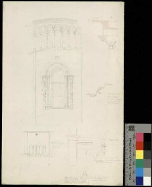 Romanische Apsis mit Zwerggalerie sowie weiteren architektonschen Details der Kirche
