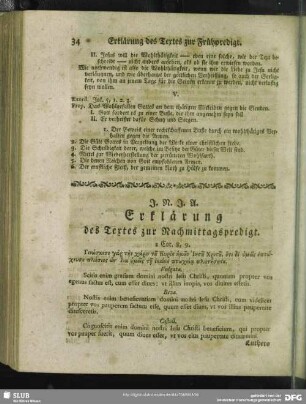 Erklärung des Textes zur Nachmittagspredigt