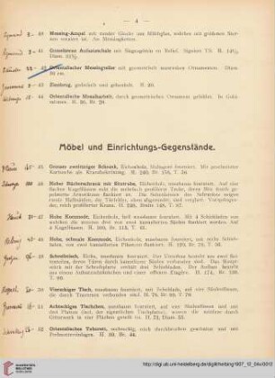 Möbel und Einrichtungs-Gegenstände (Nr. 45-70)