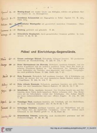 Möbel und Einrichtungs-Gegenstände (Nr. 45-70)