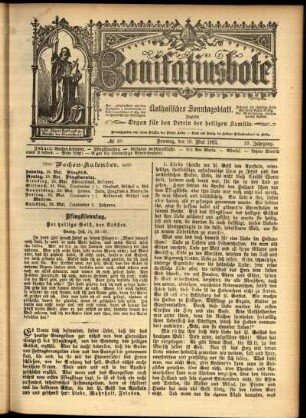 Erste Ausgabe vom Sonntag, den 18. Mai 1902.